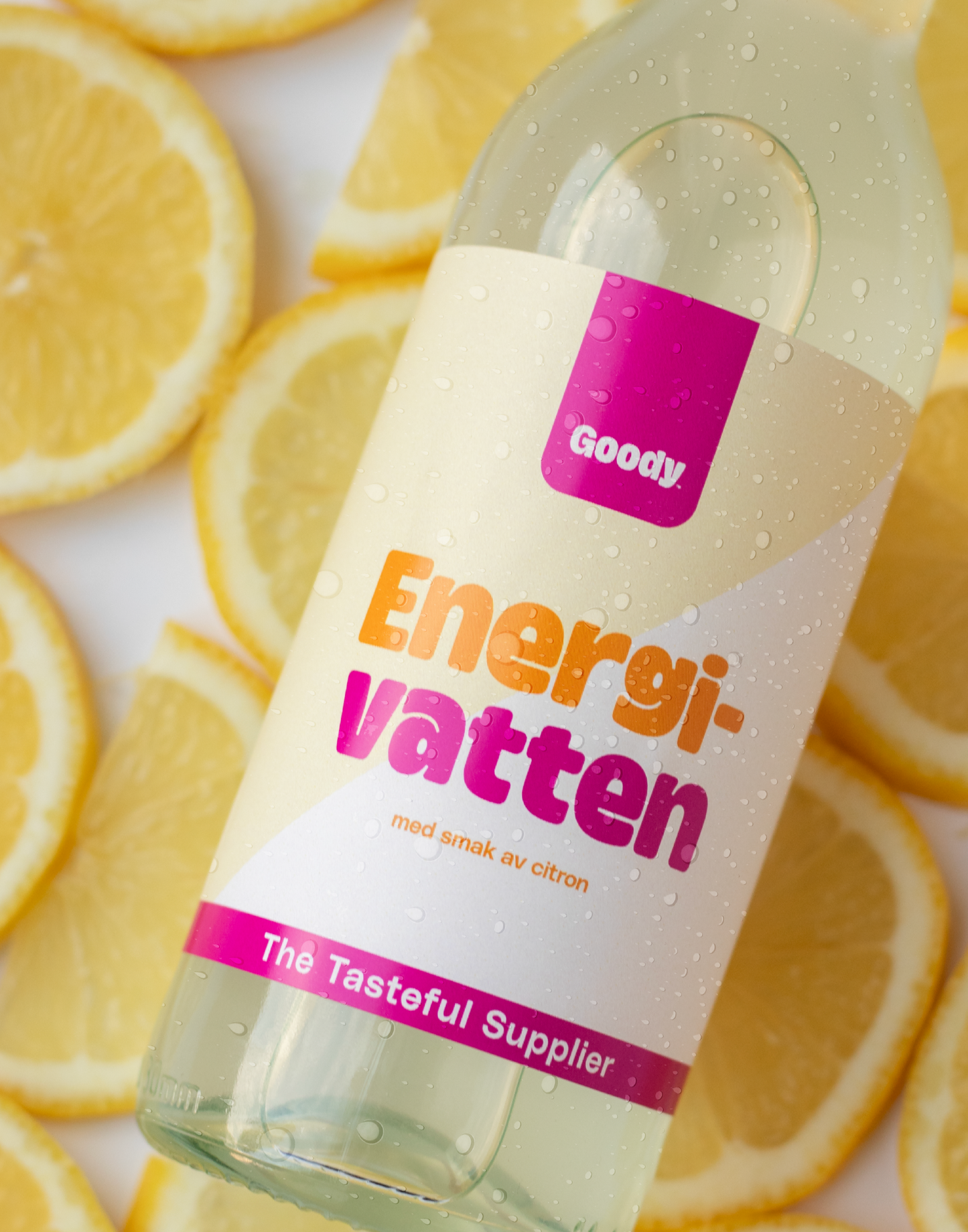 Energivann med smak av sitron